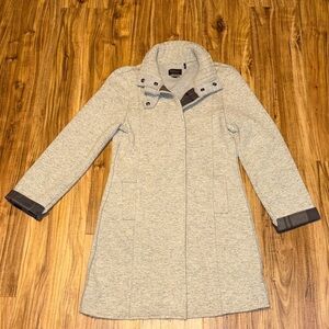 Barbour Women's 10 medium jacket millfire knit Gray Trench sweater tartan plaid